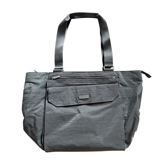 Baggallini Tote Bag Shoulder Bag Purse Gray Lightweight Travel Nylon Minimalist - Picture 1 of 5